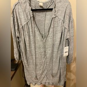 NWT Free People Gray Blouse Medium
